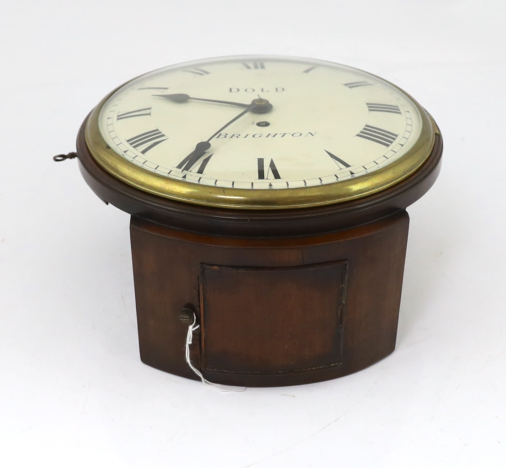 Dold of Brighton, a Regency mahogany wall timepiece 26cm wide, 27cm high